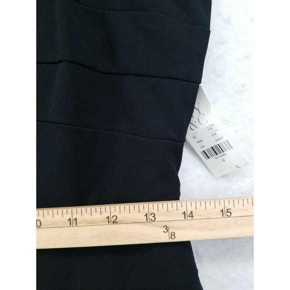 NEW YORK & COMPANY WOMENS DRESS BLACK 6 CAP SLEEVE SQUARE NECK LINED FITTED - Picture 9 of 13